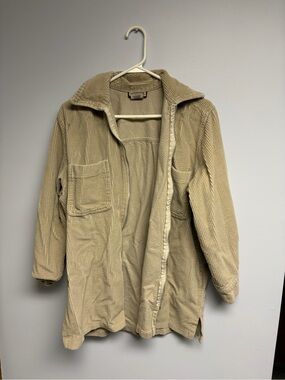 Vintage  zip up Corduroy shirt Jacket in Light Khaki